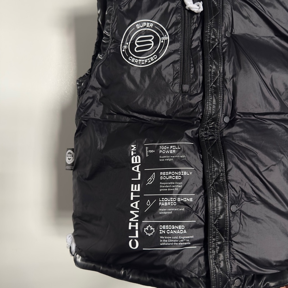 Aritzia The Super Puff Vest in Black Liquid Shine Goose Down Puffer Vest Small - Picture 7 of 11